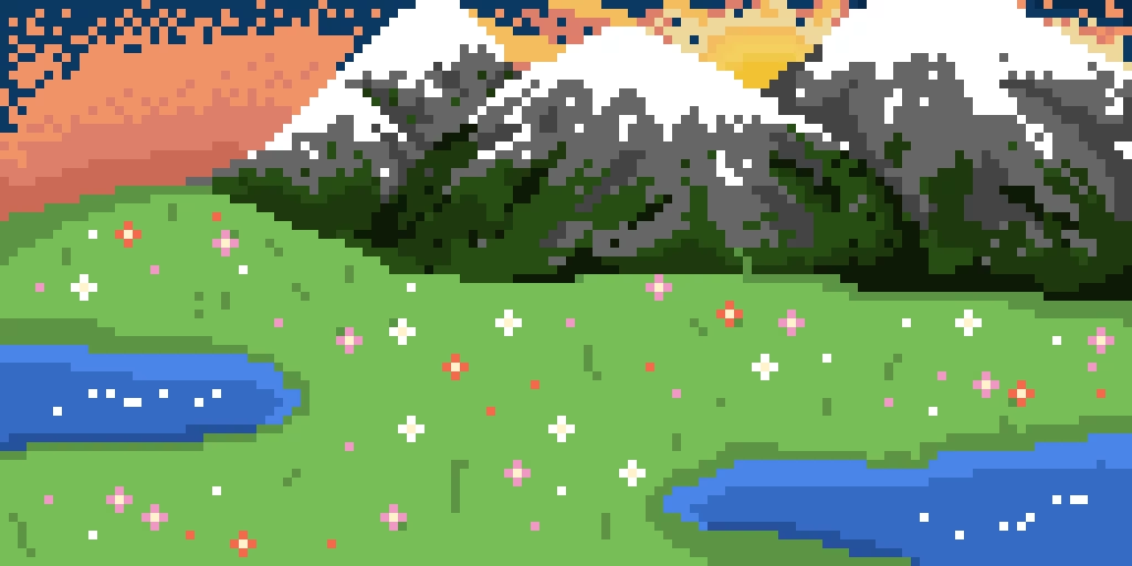 First Pixel Drawing (boring landscape)
