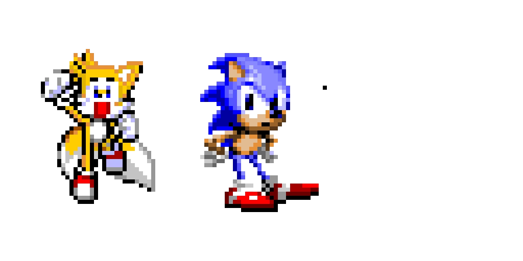 SONIC AND TAILS (sonic by sega tails by elijaheldrige on newgrounds)