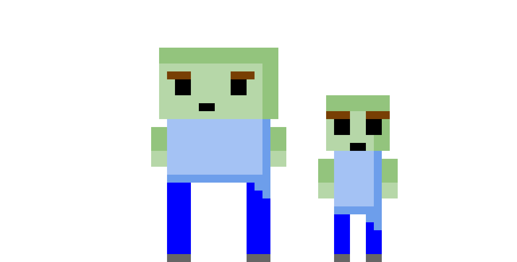Minecraft zombies (Dad zombie and baby zombie)