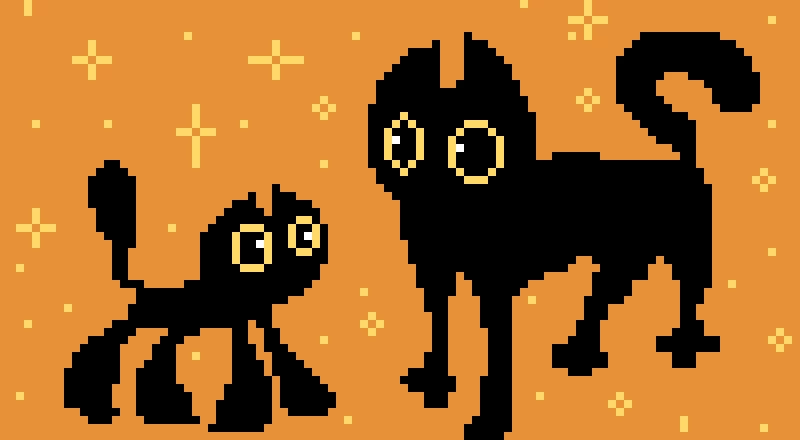 scrunkly boi left meets noodle cat right