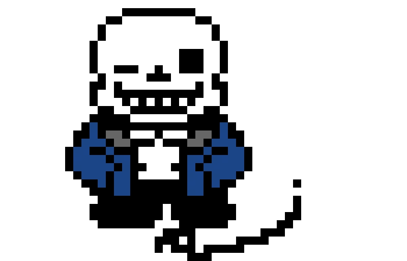 sans with a missing pixel