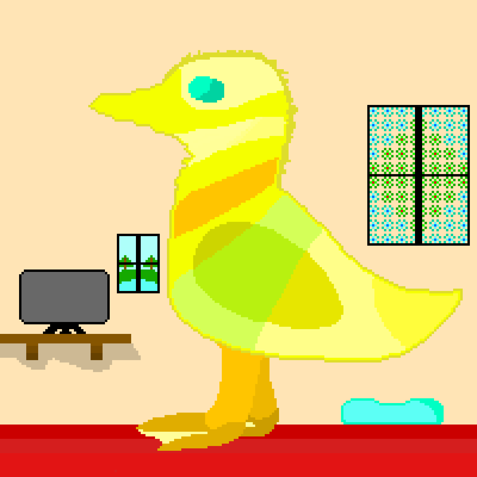 Chuck the duck in a house