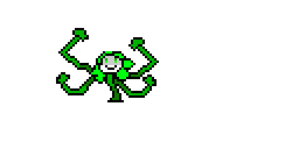 Emerald flowey phase 1 pixel art