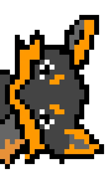 orange sideways wolf