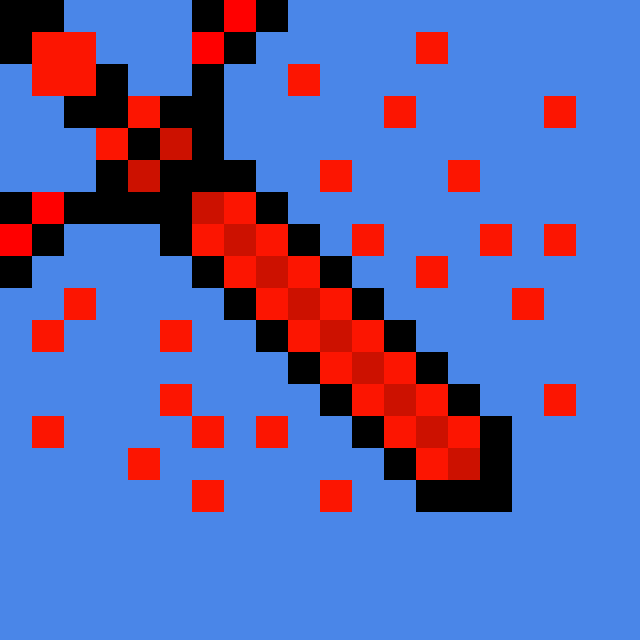 The fire sword pixel art