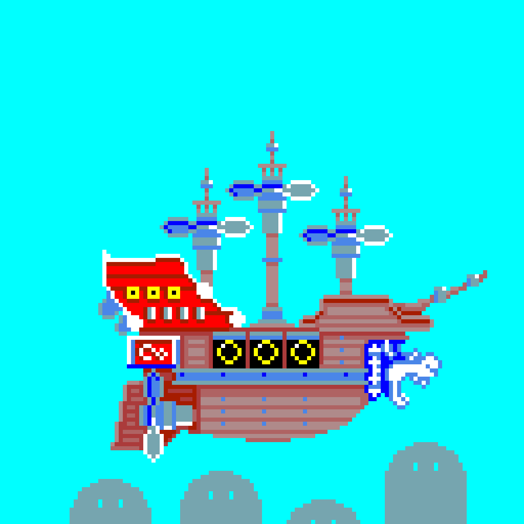 Bowsers airship pixel art