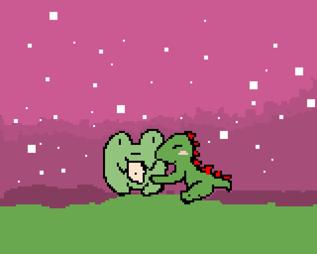 frog and dino