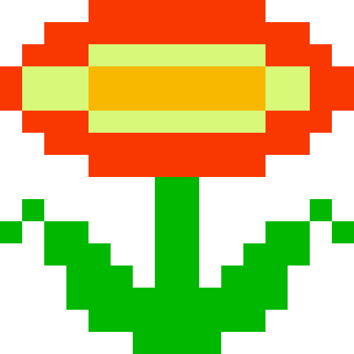8 Bit Fire Flower Super Mario 3 Retro Video Game Art Perler Bead 8
