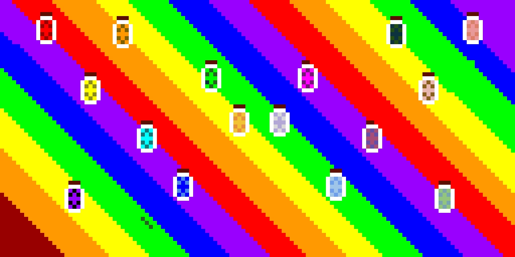 My rainbow floating bottles finished