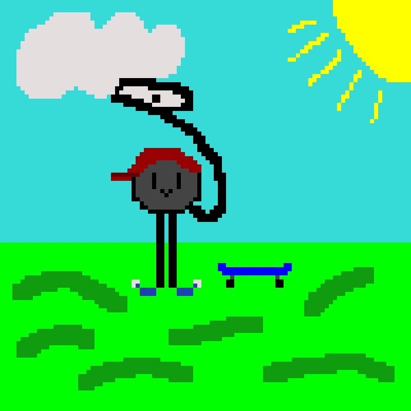 (Customize this walkie Challenge) Casual walkie with a Eye Virus.(I also made a backround for him)