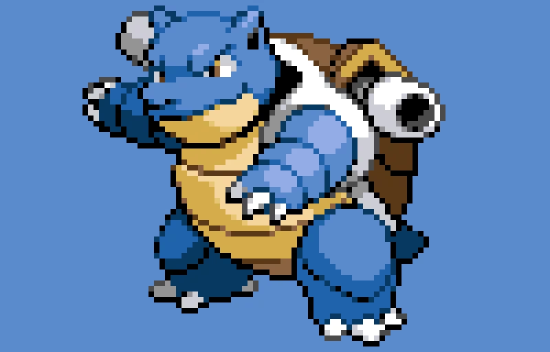 009 blastoise pokemon pixel art