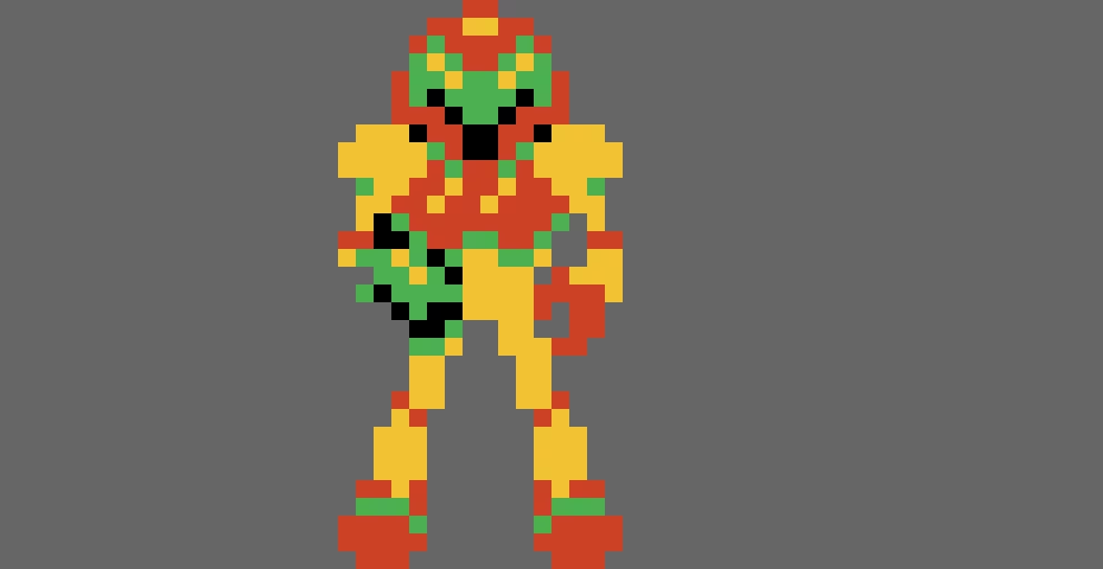 Metroid 1 Samus with background