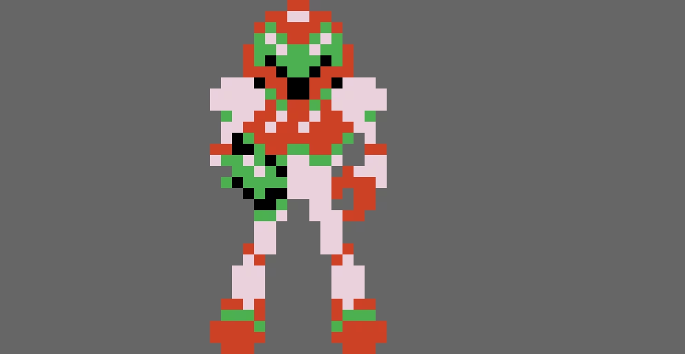 metroid 1 varia suit samus with background