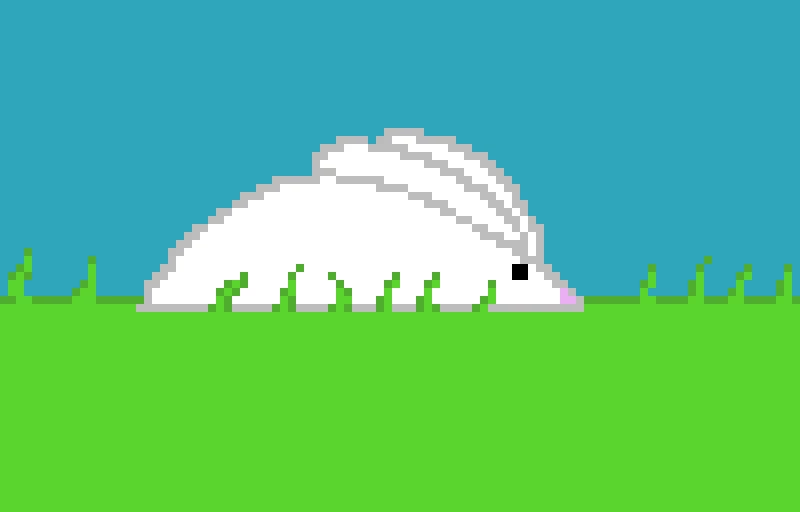 deflated bunny on grass