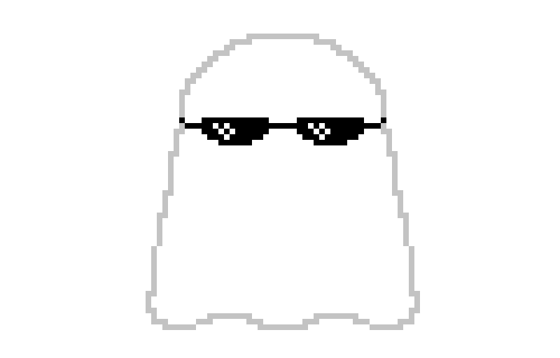 ghost with cool glasses
