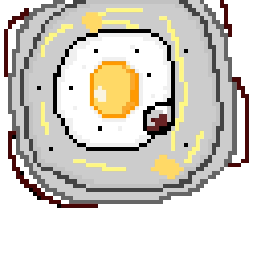 egg in a pan cooking