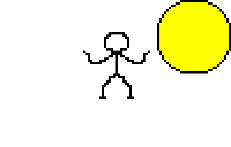 its hot outside the stick man is melting