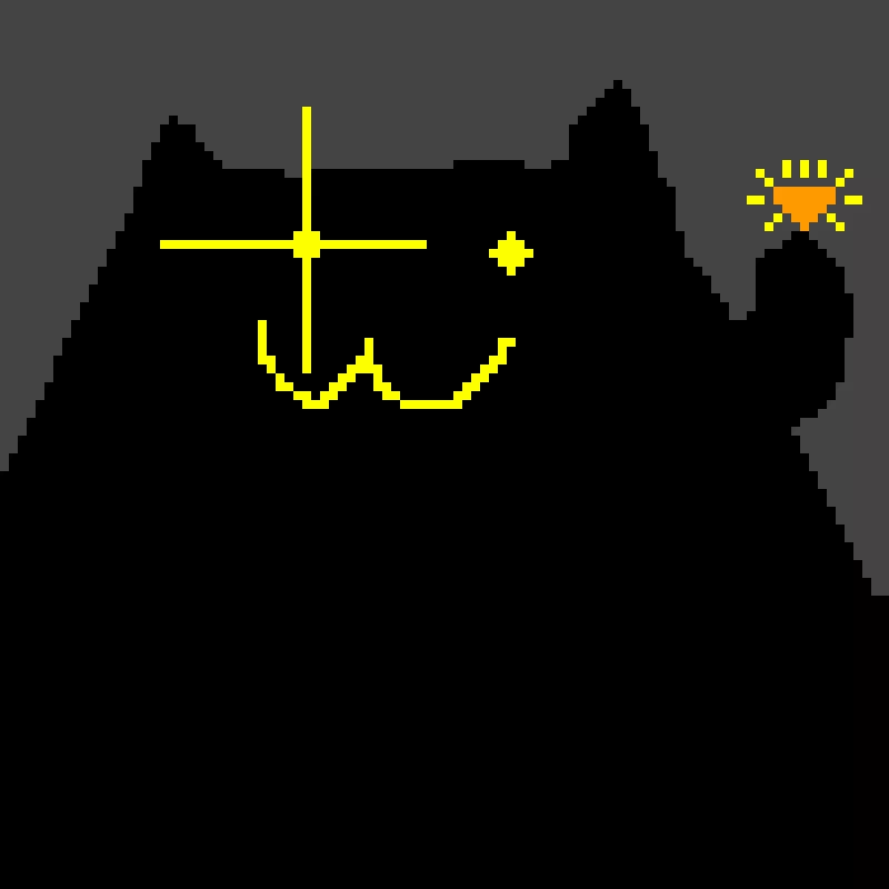 cat being empowered by holy dorito