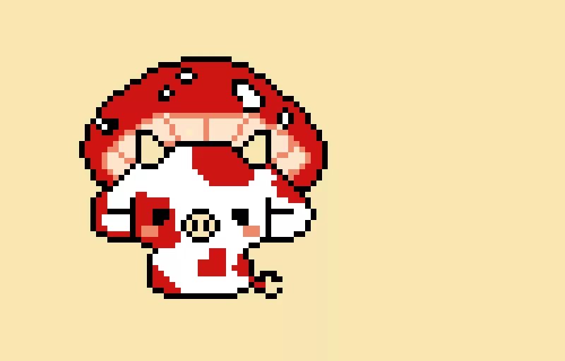 mushroom cow cute aesthetic