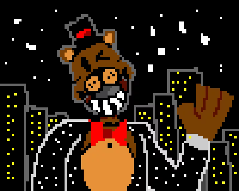 saturday night at freddys stylized pixel poster