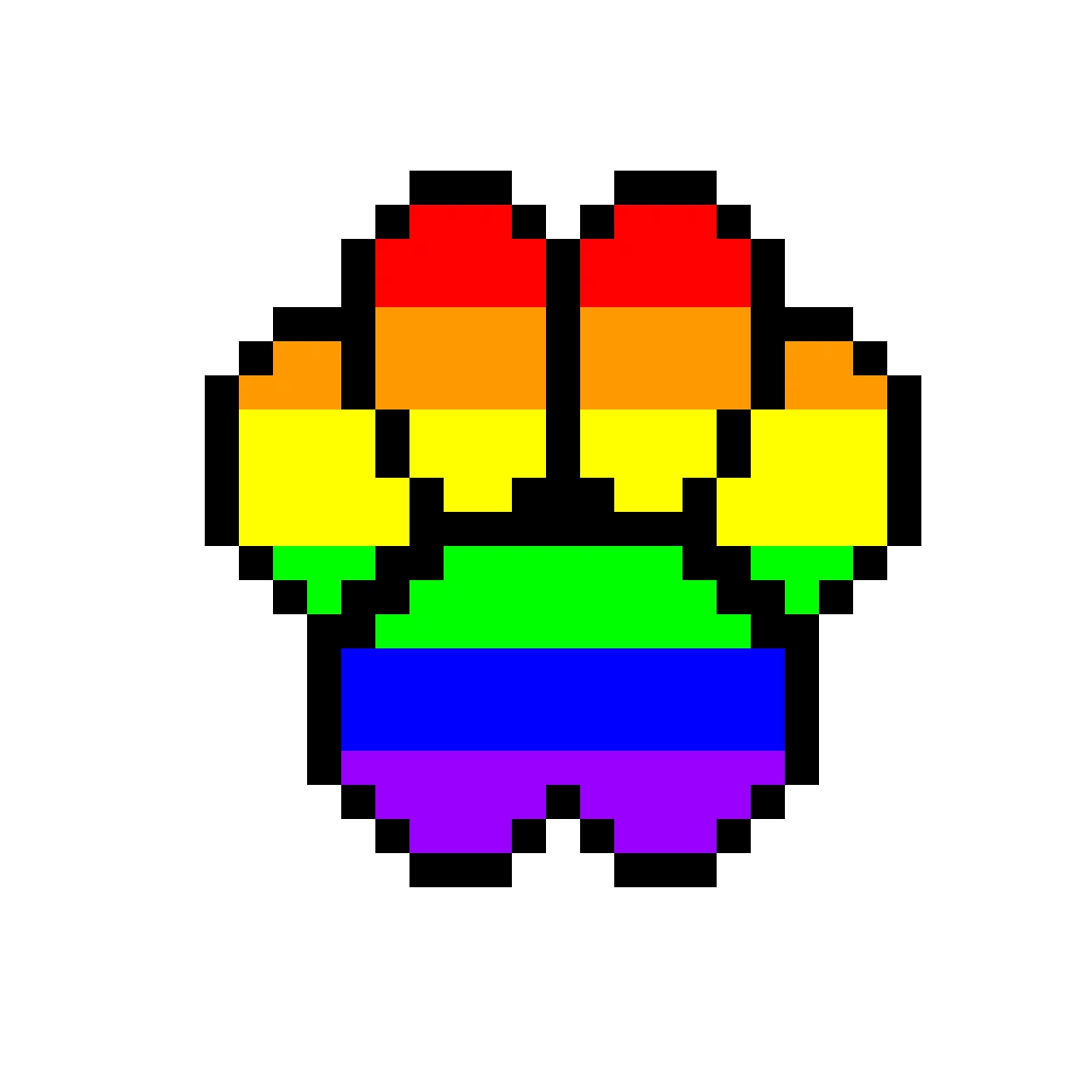 rainbow animal paw