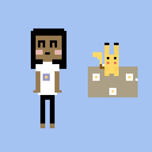 since I am pikachu I drew myself next to pikachu
