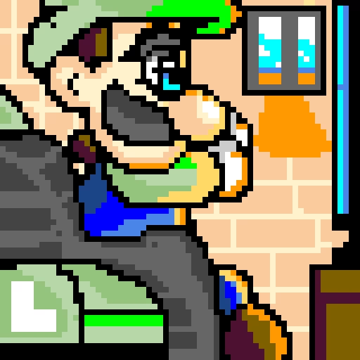 if luigi was a teacher then it summer break time so he can stay home and watch tv