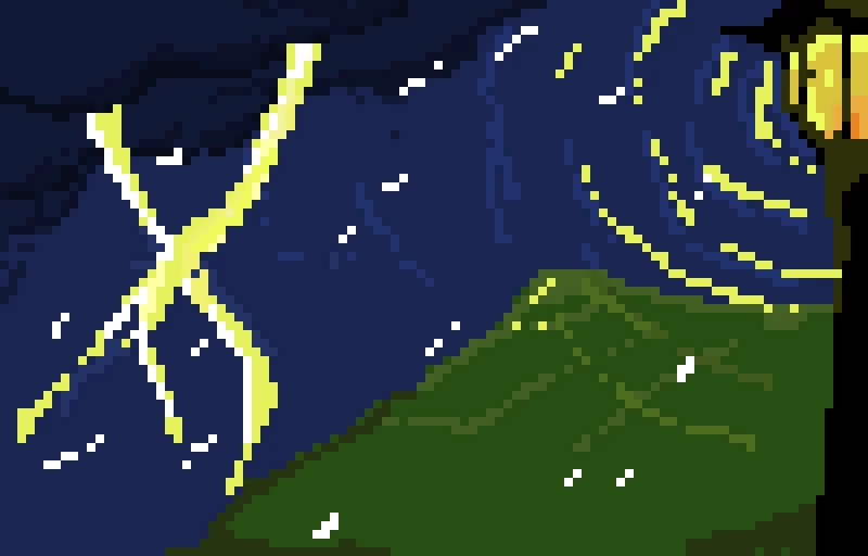 cliff thunder and rain