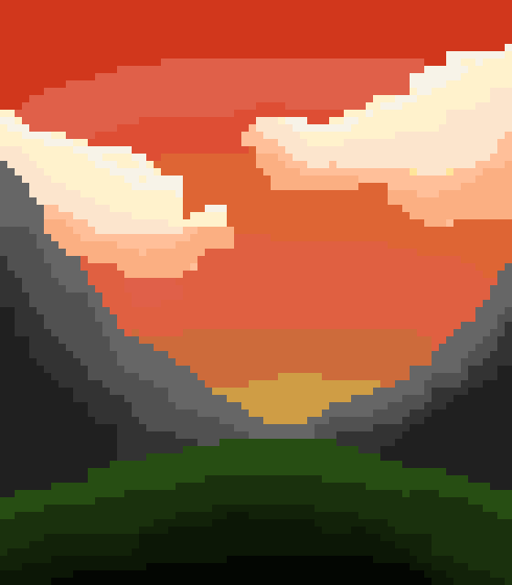 fin sunset mountain