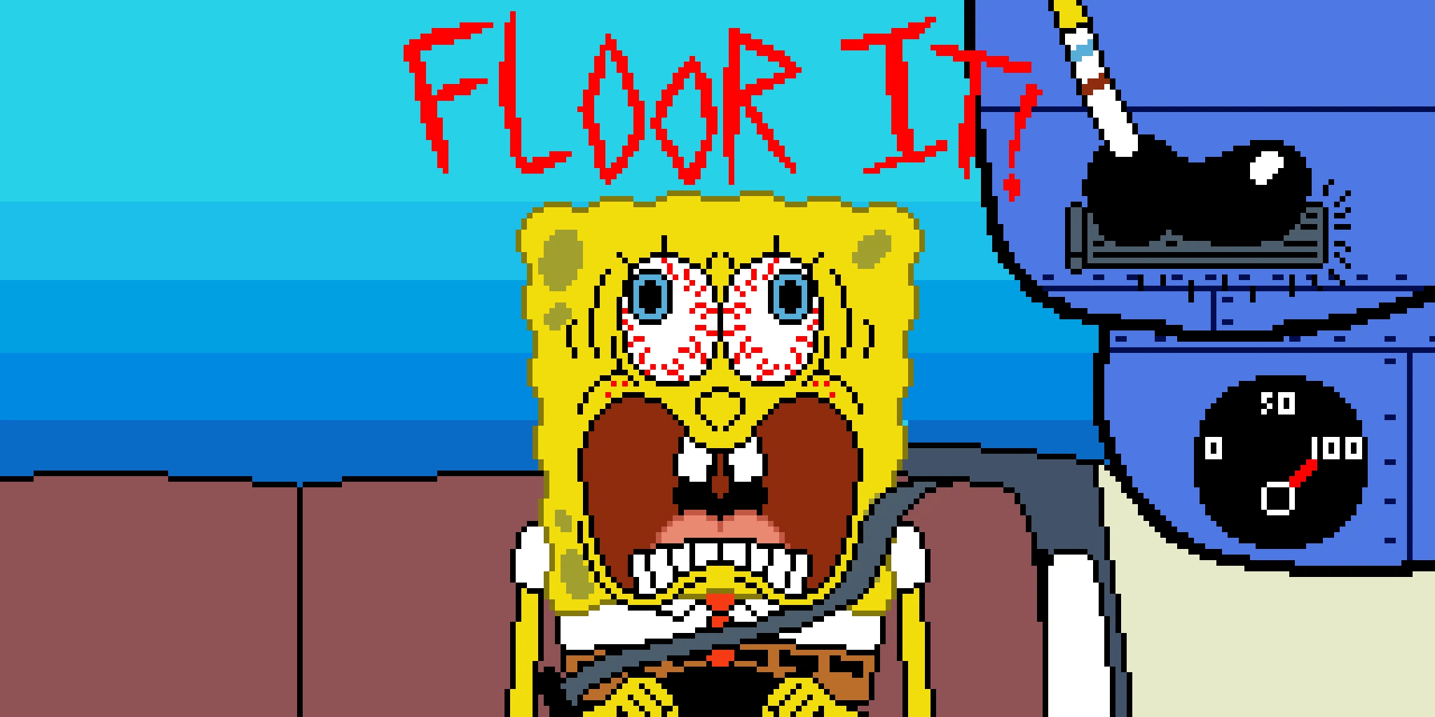floor it spongebob didn t pass the boating test also 1 more pixel art until gone for now