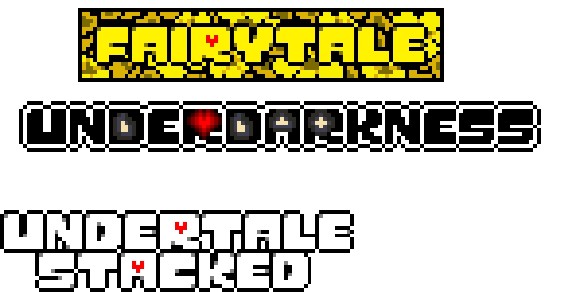 UnderDarkness, FairyTale, and UnderTale Stacked Logos