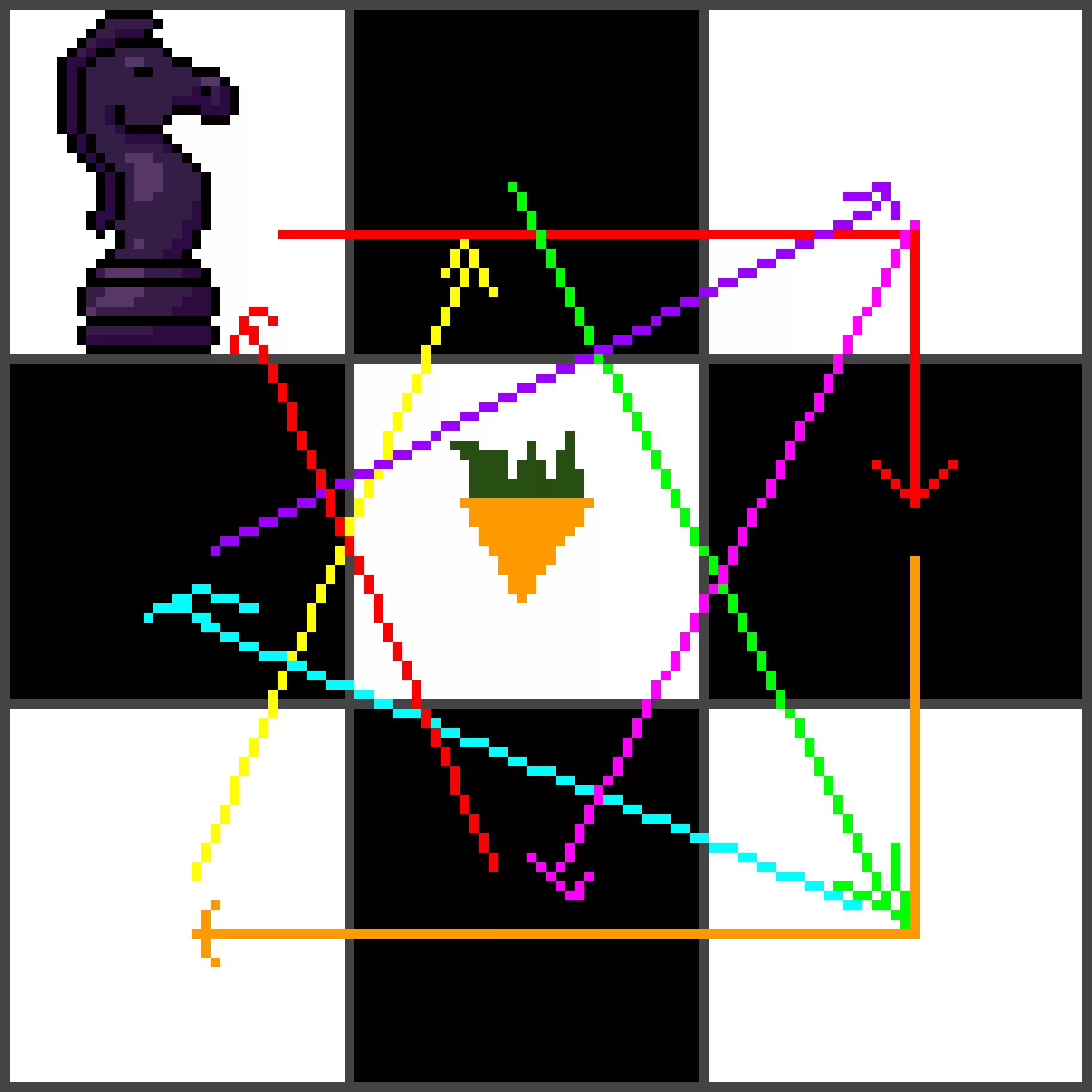 horse want carrot (chess humor )