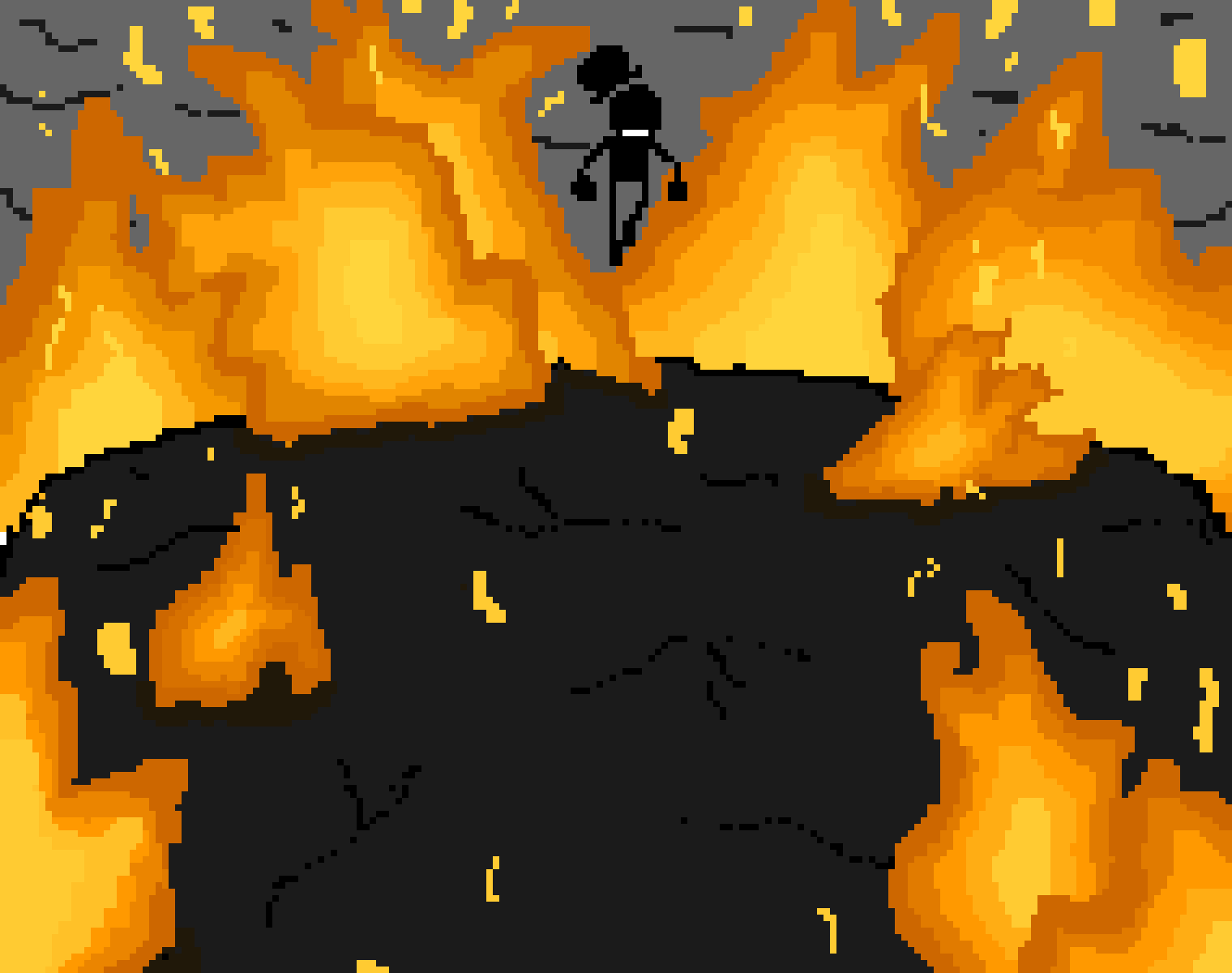 the ashes of his former home fuel his anger