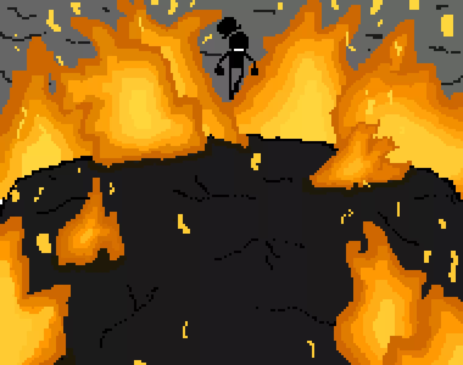 the ashes of his former home fuel his anger