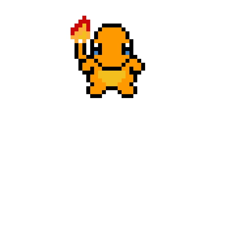 Charmander Evolution Pixel Art