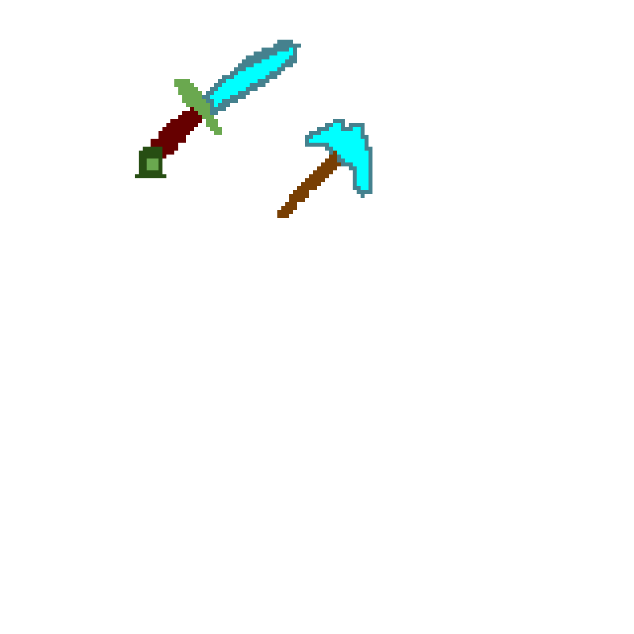 Minecraft sword and pick axe 
