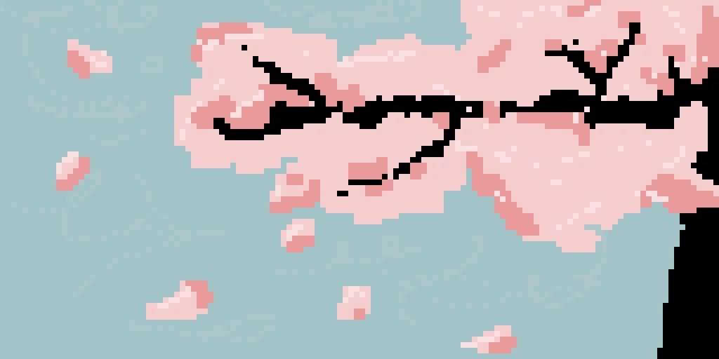 sakura tree in the wind breeze