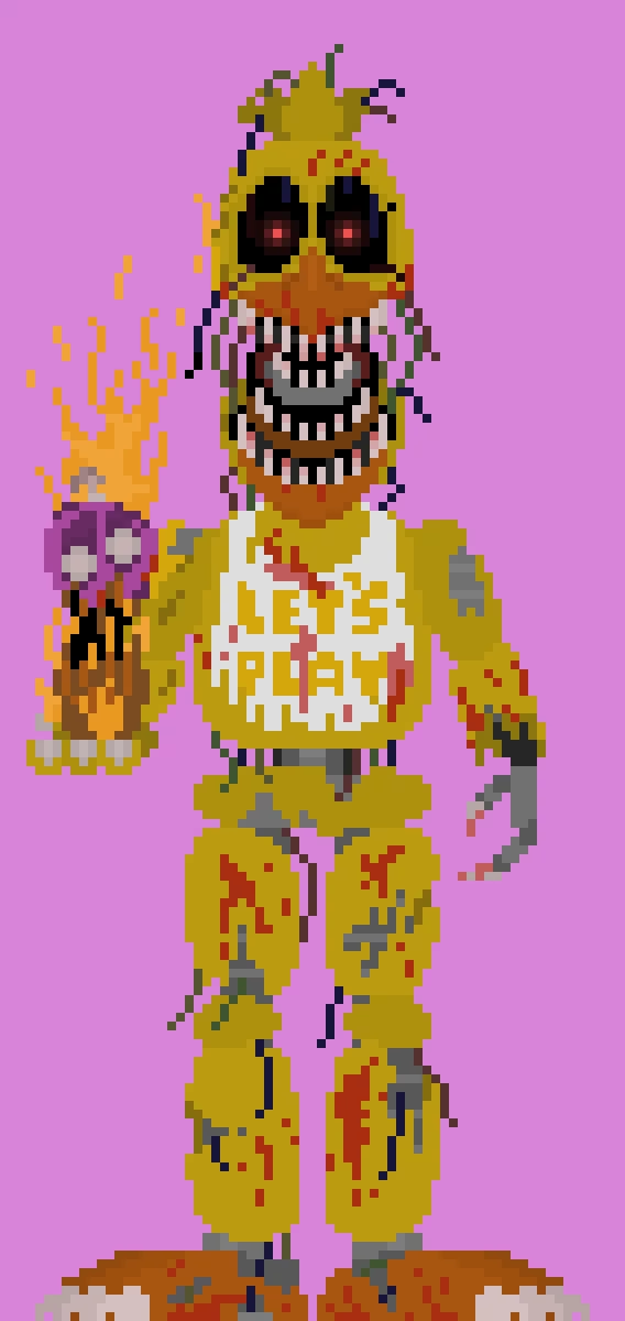 deathtrap chica and burning cupcake