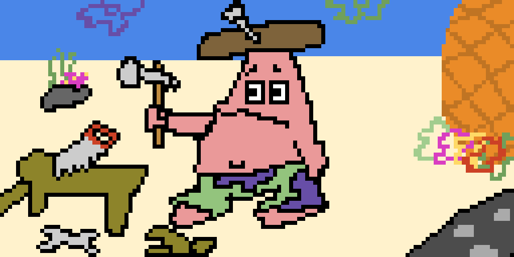 minecraft pixel art grid spongebob