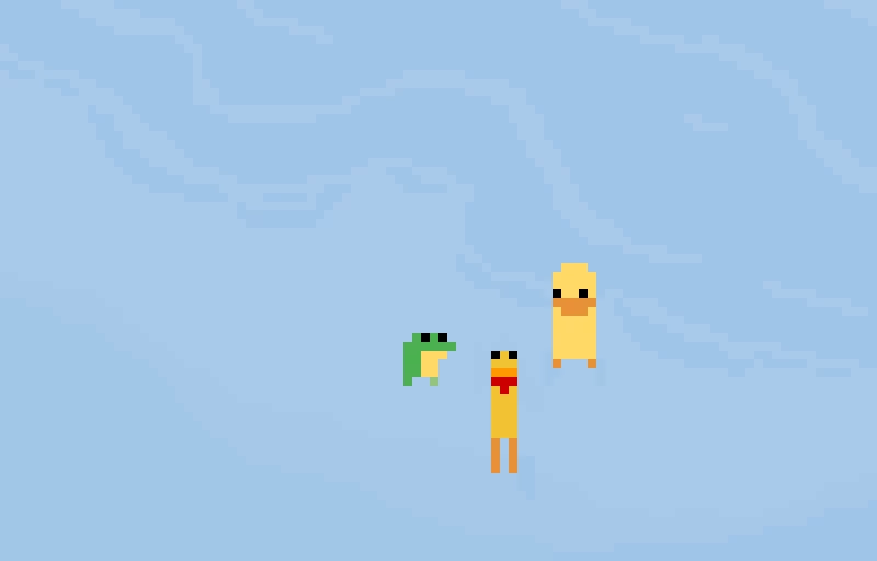 bean and duck have rubber chicken