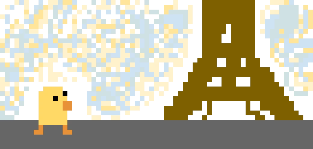 duck at the eiffel tower