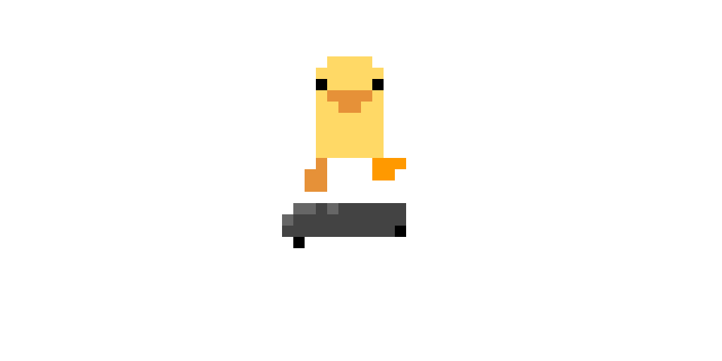 Duck on skateboard requested by @monkeyfrog