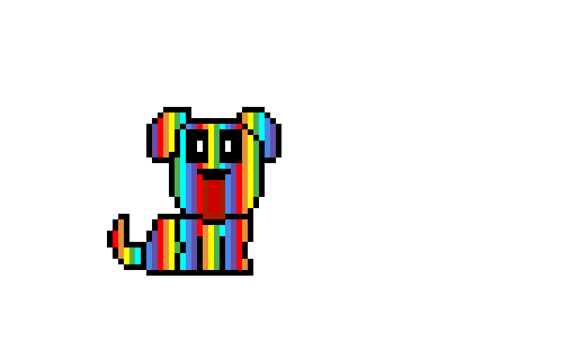 Rainbow dog pixel art