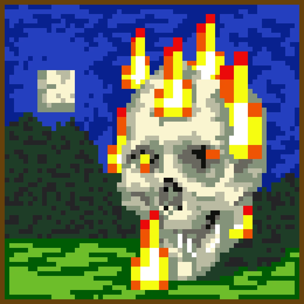 skull on fire