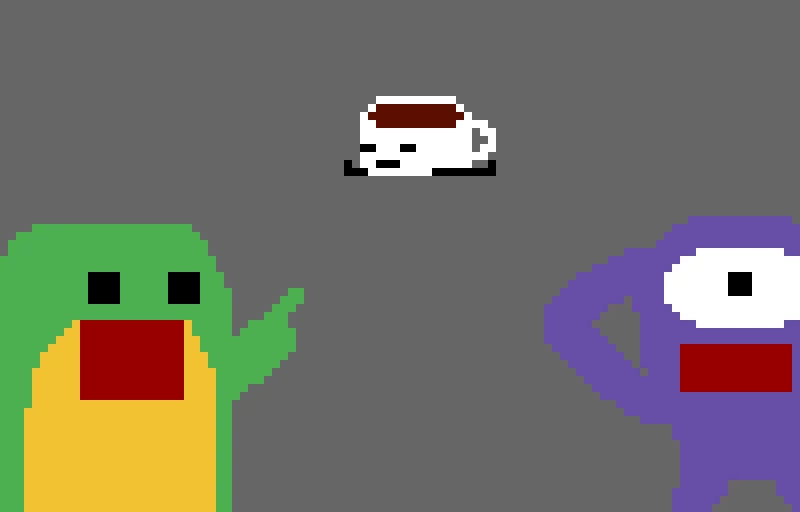 they found a living cup of coffe what should they do