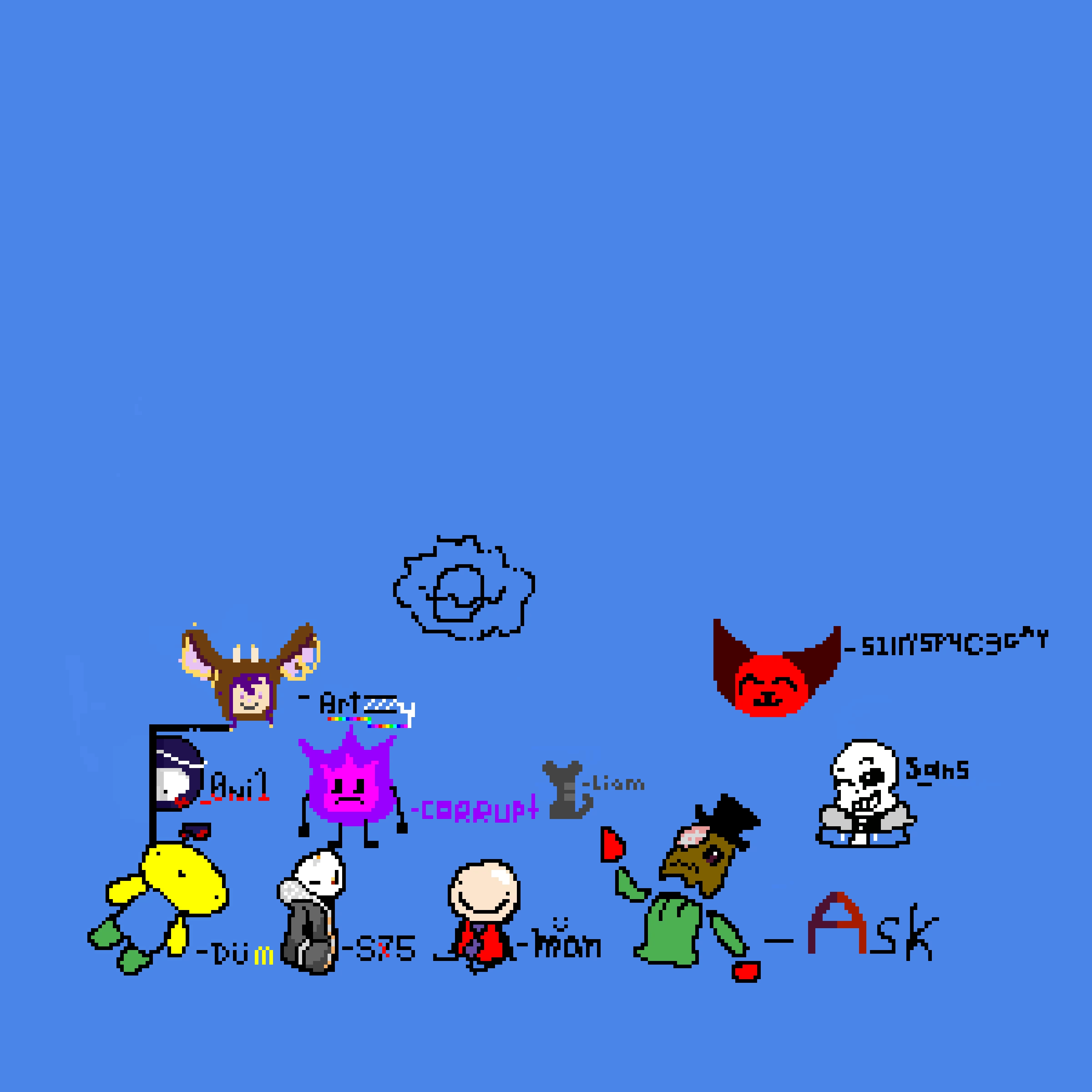 i finally tried to do this...but its ugly, im thinking about putting frostbite or cocoff (a new oc) 