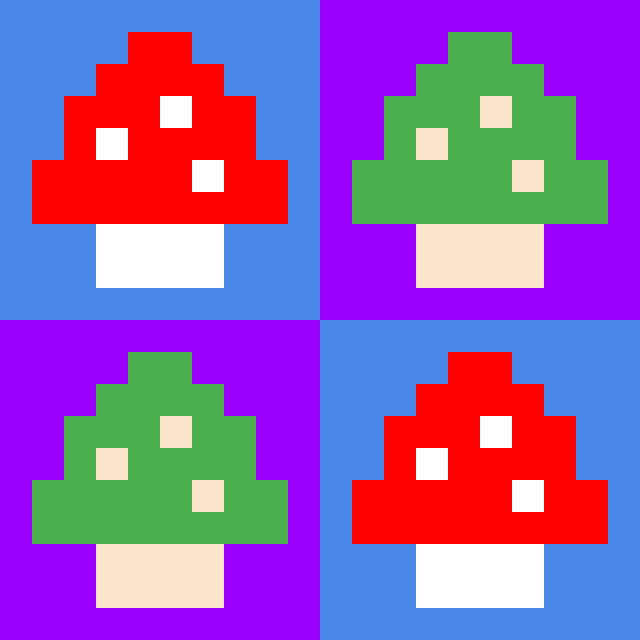 Alpha pattern mushroom