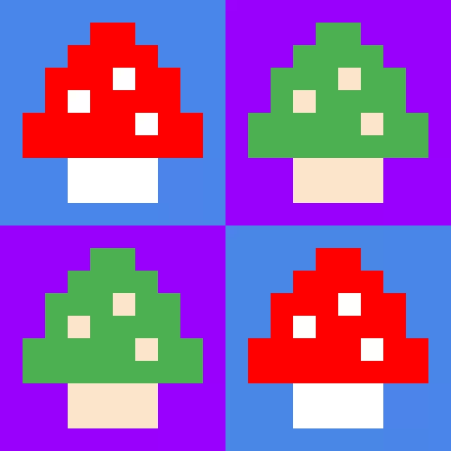 Alpha pattern mushroom