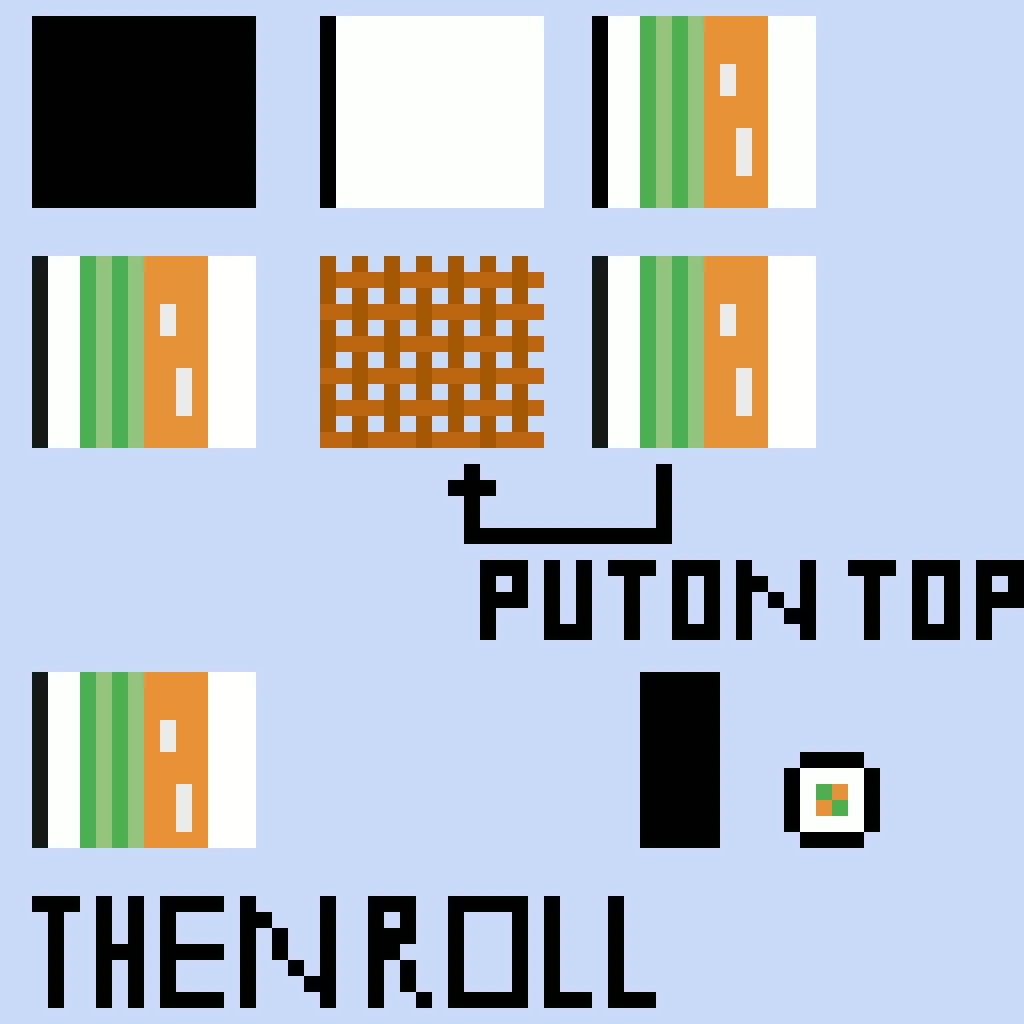 how to make sushi white thing is rice also you can put a plastic wrap on the roller. (idk the name)
