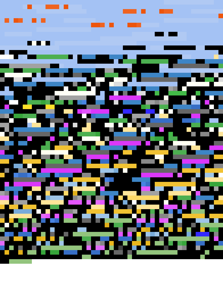 Glitching stickman pixel art